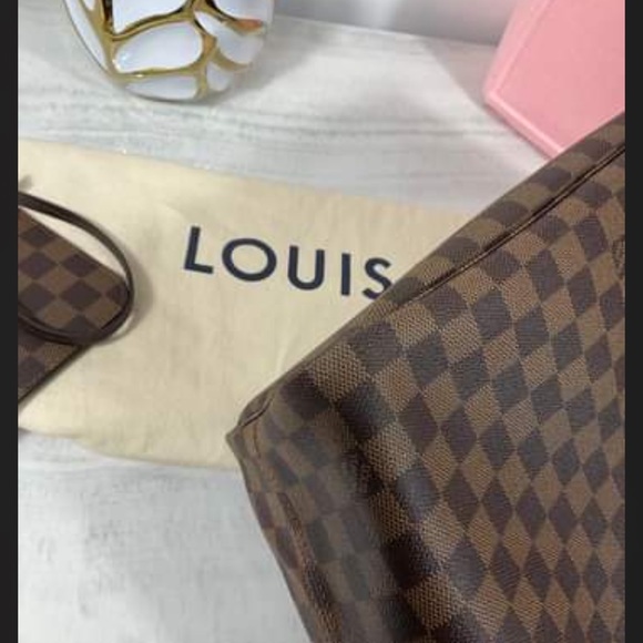 Pristine condition microchipped Louis Vuitton Neverfull MM Damier Ebene Rose - Picture 7 of 14